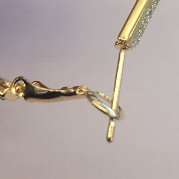 COPY - Gold Glitter Hoop Earrings - Picture 4 of 4